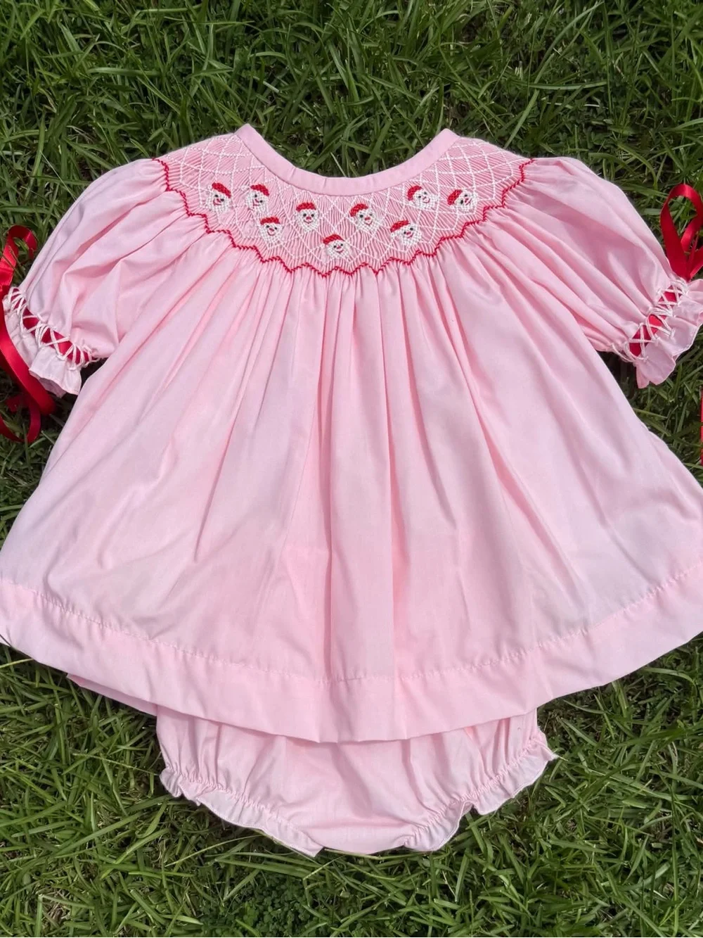 Santa Hand Smocked Set